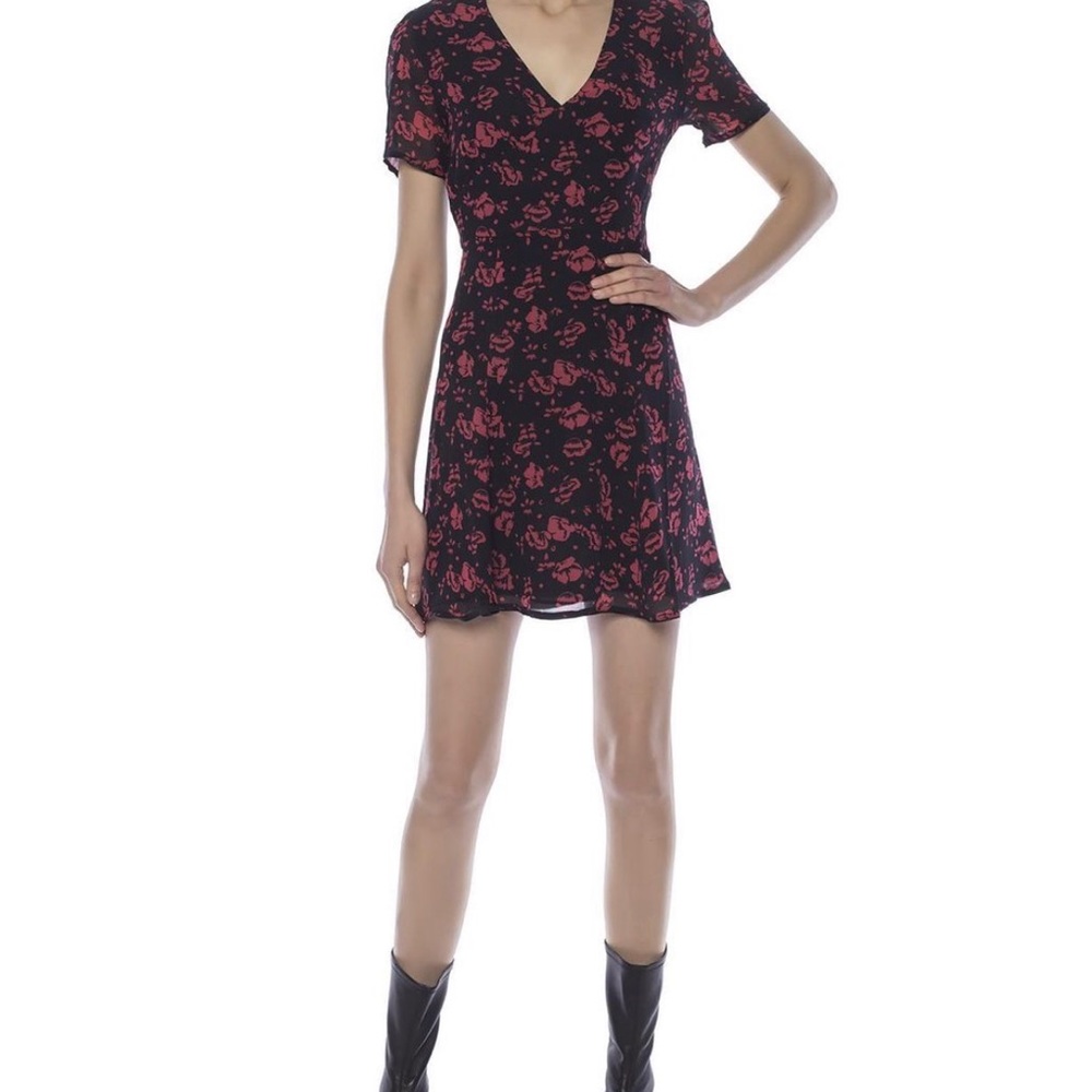 All Saints Dress | red and black with flowers